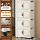 Axyaa Foldable Storage Cabinet, 3-6 Tier, Rolling Wheels, Bathroom/Bedroom/Living Room Organization
