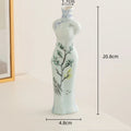 Axyaa Chinese Retro Cheongsam Ceramic Vase Maid Figure Home Decor