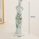 Axyaa Chinese Retro Cheongsam Ceramic Vase Maid Figure Home Decor