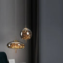 Axyaa Amber Glass Chandelier Pendant Lights for Elegant Dining and Bedroom Lighting