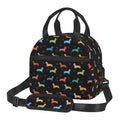 Dachshund Print Insulated Lunch Bag by Axyaa - Waterproof Thermal Tote with Adjustable Strap