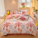Axyaa Rainbow Dual-color Flannel Duvet Cover - Soft & Cozy Winter Bedding