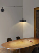 Axyaa Black Swing Arm LED Wall Light - Adjustable Long Pole for Home Decor