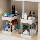 Axyaa Under Sink Organizer with 2 Tier Storage Rack for Kitchen Cabinet