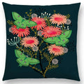 Axyaa Bird-Floral Teacup & Lepidoptera Cushion Cover for Decor & Sofa