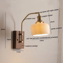 Axyaa Copper Glass LED Wall Lights Bedroom Living Room Pull Chain Switch Bedside Lamp