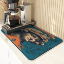 Axyaa Absorbent Sculpture Pattern Drying Mat - Kitchen & Bathroom Tableware Pad