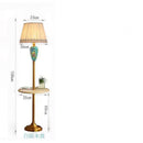 Retro Floral Ceramic Floor Lamp Tray Design Nordic Style LED Light by Axyaa