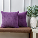 Axyaa Christmas Red Striped Corduroy Pillow Covers Set