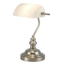 Axyaa Vintage Banker Desk Lamp with Green Glass Lampshade