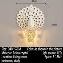 Axyaa Peacock Wall Lamp: Retro 3D Backdrop Lighting for Living Room & Bedroom