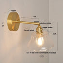 Axyaa Nordic LED Wall Light Fixture Glass Rotate Copper Bedside Lamp