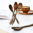 Axyaa Long Handle Wooden Soup Spoon Set of 6