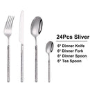 Axyaa Stainless Steel Cutlery Set with Hammer Pattern Handle