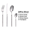 Axyaa Stainless Steel Cutlery Set with Mirror Hammer Pattern Handle