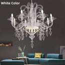 Axyaa Wrought Iron Chandelier Candle Lamp in Black White Gold for Home & Restaurant Lighting