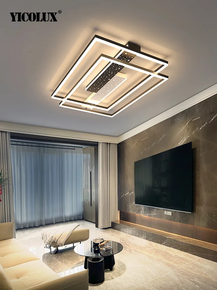 Axya Modern Black LED Ceiling Chandelier Light Fixtures