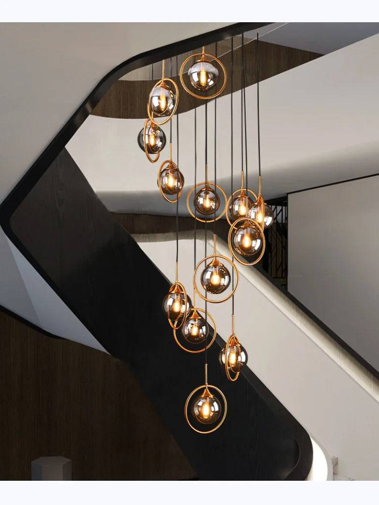 Modern Glass Ball Chandelier Pendant Lamp for Living Room, Axyaa Home Decor Lighting