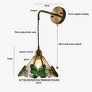 Axyaa White Ceramic LED Wall Lights: Japan Style, Pull Chain Switch, Copper Socket