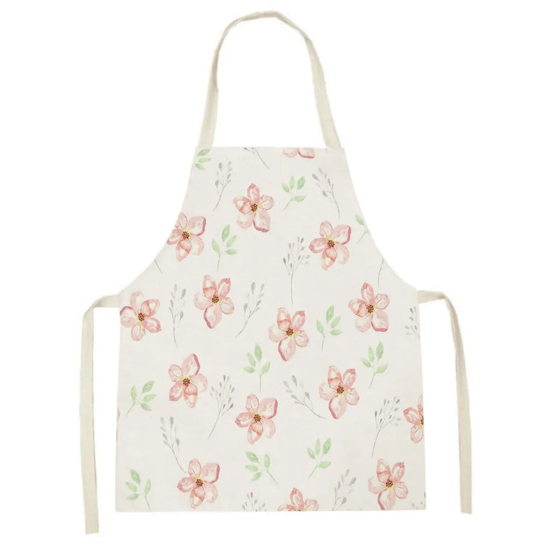 Axyaa Pink Tulip Kitchen Apron for Men and Women - Minimalist Floral Plant Design