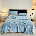 Axyaa Solid Color Flannel Blanket for Office, Naps & Cozy Comfort