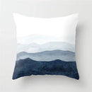 Geometric Blue Ink Flower Pillowcase for Stylish Home Decor by Axyaa