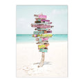 Nordic Beach Surfing Coconut Tree Poster Art Print Modern Home Decor by Axyaa