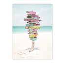 Nordic Beach Surfing Coconut Tree Poster Art Print Modern Home Decor by Axyaa