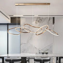 Axyaa Stainless Steel LED Chandelier: Modern Rose Gold Luminaire for Living & Dining Room