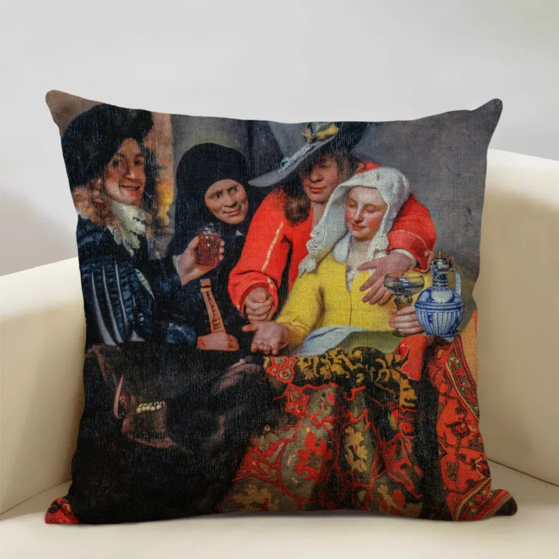 Elegant Axyaa 45x45cm Print Cushion Cover for Home, Hotel, Office Décor