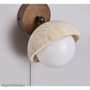 Axyaa Yellow Cave Stone Wall Light: Japanese Style, Rotatable, Bedroom Bedside Lamp