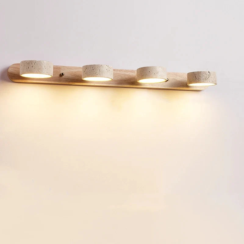 Axyaa Travertine Stone Sconce Light Rotatable for Bedroom Bedside