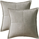 Axyaa Boho Grey Corduroy Throw Pillow Cover - Soft Cozy Cushion for Home Decor