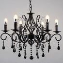 Axyaa Black Iron Crystal Chandelier for Living Room & Bedroom