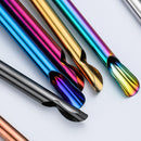 Axyaa 304 Stainless Steel Bubble Tea Straw Set with Straw Brush Spoon