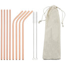 Axyaa Stainless Steel Reusable Drinking Straw Set - Eco-Friendly Bar Accessory