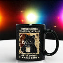 Axyaa Black Cat Coffee Mug, 11oz Ceramic Tea Cup