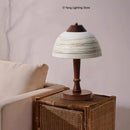 Axyaa Ceramic Lampshade with Wood Base for Bedroom, Parlor, Hotel, Dining Area