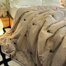 Axyaa Coffee Washed Cotton Single Quilt - Japanese Minimalist Style