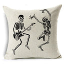 Axyaa Bone Cartoon Cushion Cover - Halloween Themed Decorative Pillow Case