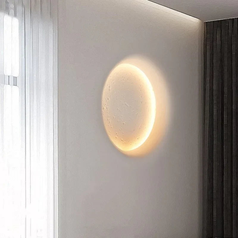 Axyaa Moon Gypsum Wall Lamp for Creative Bedroom and Living Room Decor