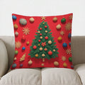 Axyaa Christmas Fox Pattern Throw Pillow for Sofa Bedroom Car