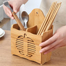 Axyaa Wooden Cutlery Organizer Storage Rack