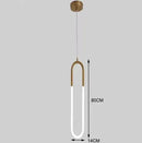 Axyaa Gold Metal LED Pendant Light for Modern Minimalist Living Room Lighting