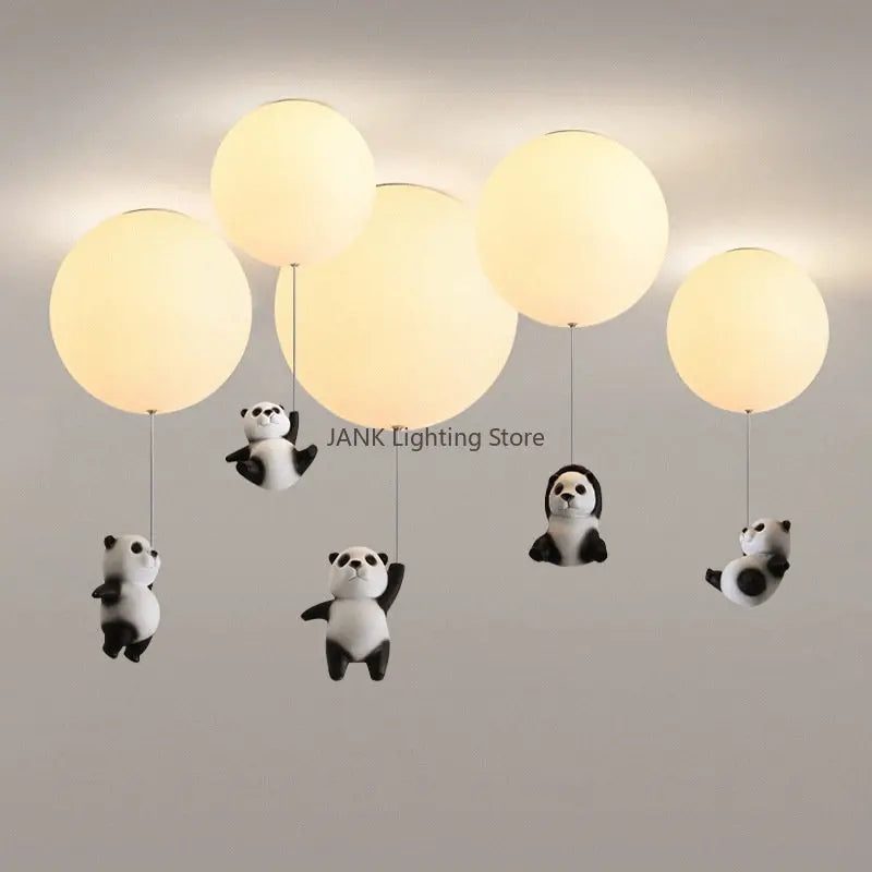 Axyaa Cartoon Balloon Panda Polar Bear Ceiling Light - LED Chandeliers for Kids Bedroom