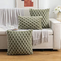 Axyaa Soft Plush Pineapple Grid Turtle Cushion Cover Cream White Sofa Pillow Cover
