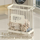 Axyaa Rolling Laundry Hamper with Wheels and Lid for Easy Storage