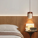 LED Wood Pendant Light Fixture by Axyaa - Modern Yellow Travertine Design for Bedroom, Restaurant, Living Room