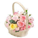 Axyaa Hand-Woven Flower Storage Basket Oval/Round Wicker Basket