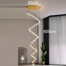 Axyaa Crystal Chandelier Stair Pendant Lamp Living Room Interior Lighting